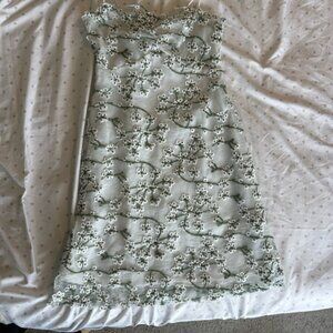 12th Tribe Green Floral Lace Dress